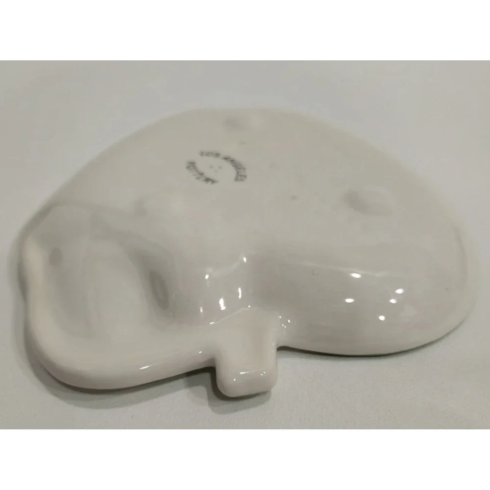 Vintage Los Angeles Pottery Holly Leaf Dish Trinket Bowl Christmas Ceramic 7in